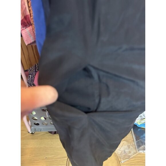 Madewell Color Block Silk Mini Dress Long Sleeves Blck & Blue Lined Sz S Zip - Picture 6 of 11